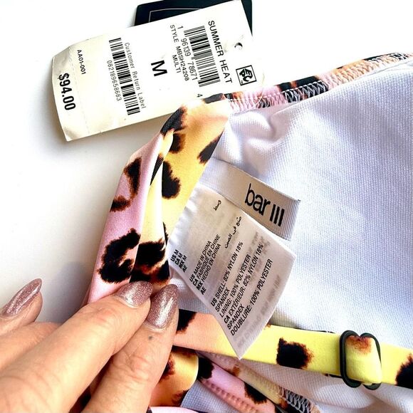 NWT Bar III Women's Animal-Print O-Ring Monokini Swimsuit.  Size M - Picture 6 of 8